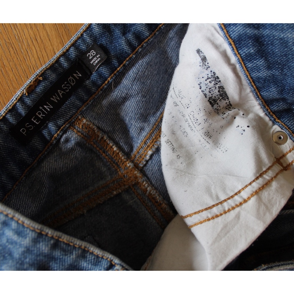 P.S. Erin Wasson Boho Embroidered Shortie Vintage Jean Shorts 28 6 - Picture 8 of 8